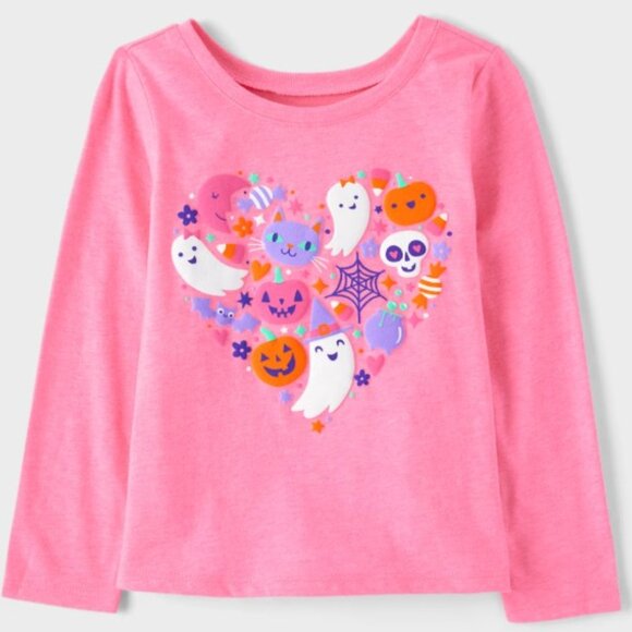 Glow-In-The-Dark Halloween Doodles Graphic Tee–Pink (Girls 3T) BRAND-NEW! - Picture 1 of 5